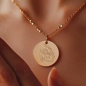 Jesus Embracing Child Pendant with Chain