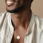 Front view of Personalized Christian Initial 'N' Pendant