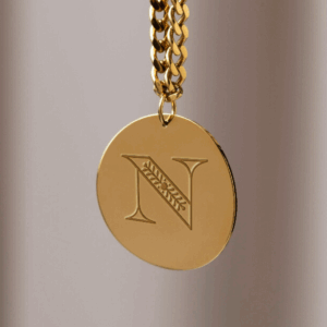 Front view of Personalized Christian Initial 'N' Pendant