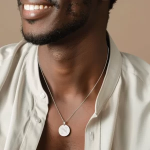 Front view of Personalized Christian Initial 'N' Pendant