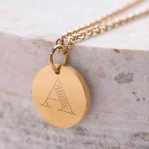 Christian Personalized Initial 'A' Pendant with Customizable Back
