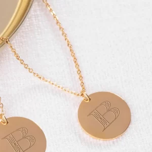 Christian Personalized Initial 'B' Pendant with Customizable Back