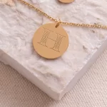 Christian Personalized Initial 'H' Pendant with Customizable Back