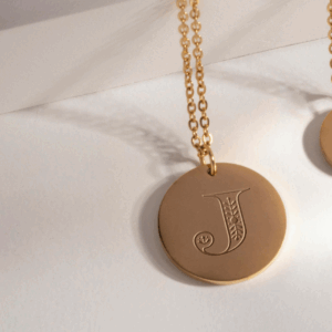 Christian Personalized Initial 'J' Pendant with Customizable Back