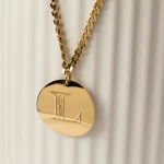 Christian Personalized Initial 'L' Pendant with Customizable Back