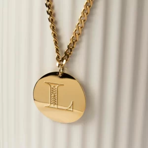 Christian Personalized Initial 'L' Pendant with Customizable Back