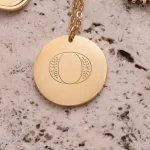 Christian Personalized Initial 'O' Pendant with Customizable Back