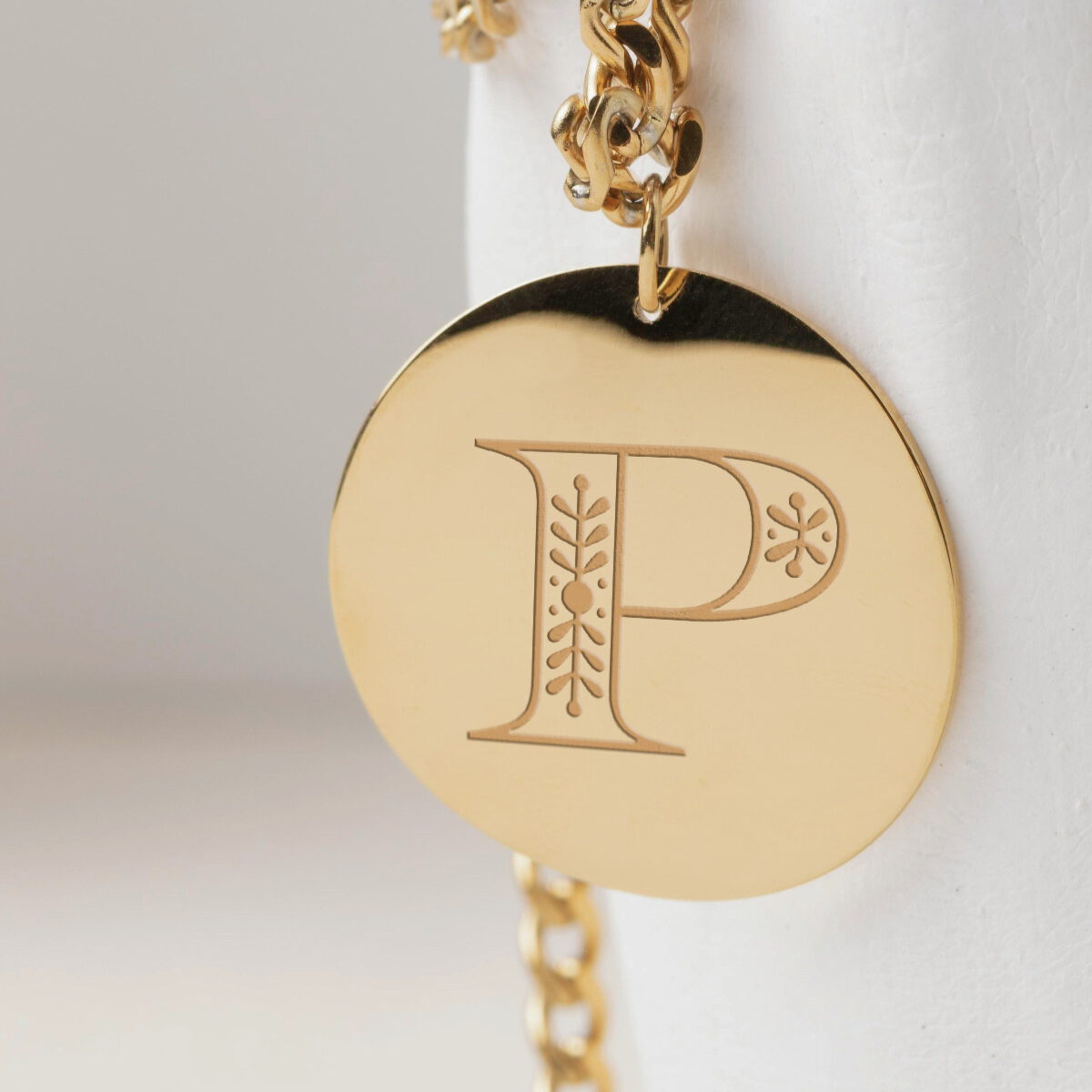 Christian Personalized Initial 'P' Pendant with Customizable Back