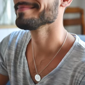 Christian Personalized Initial 'R' Pendant with Customizable Back