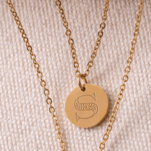 Christian Personalized Initial 'S' Pendant with Customizable Back