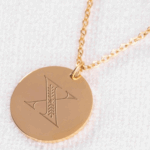 Christian Personalized Initial 'X' Pendant with Customizable Back
