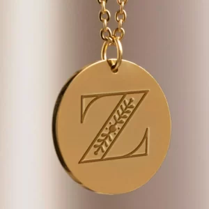 Christian Personalized Initial 'Z' Pendant with Customizable Back