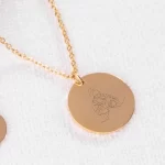 Divine Protection Pendant with Line Art of Jesus Holding a Child