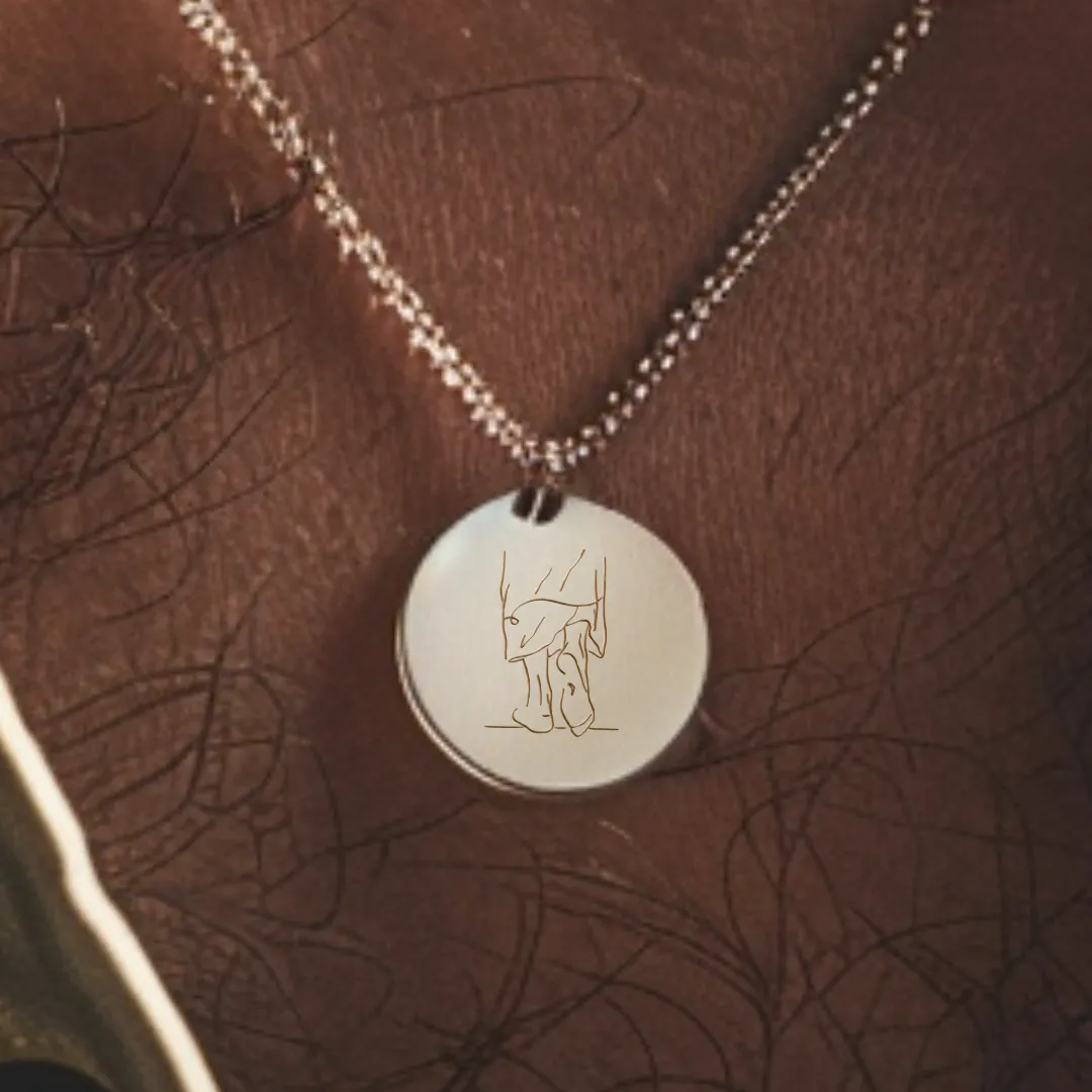 Footsteps of Jesus Pendant in Line Art