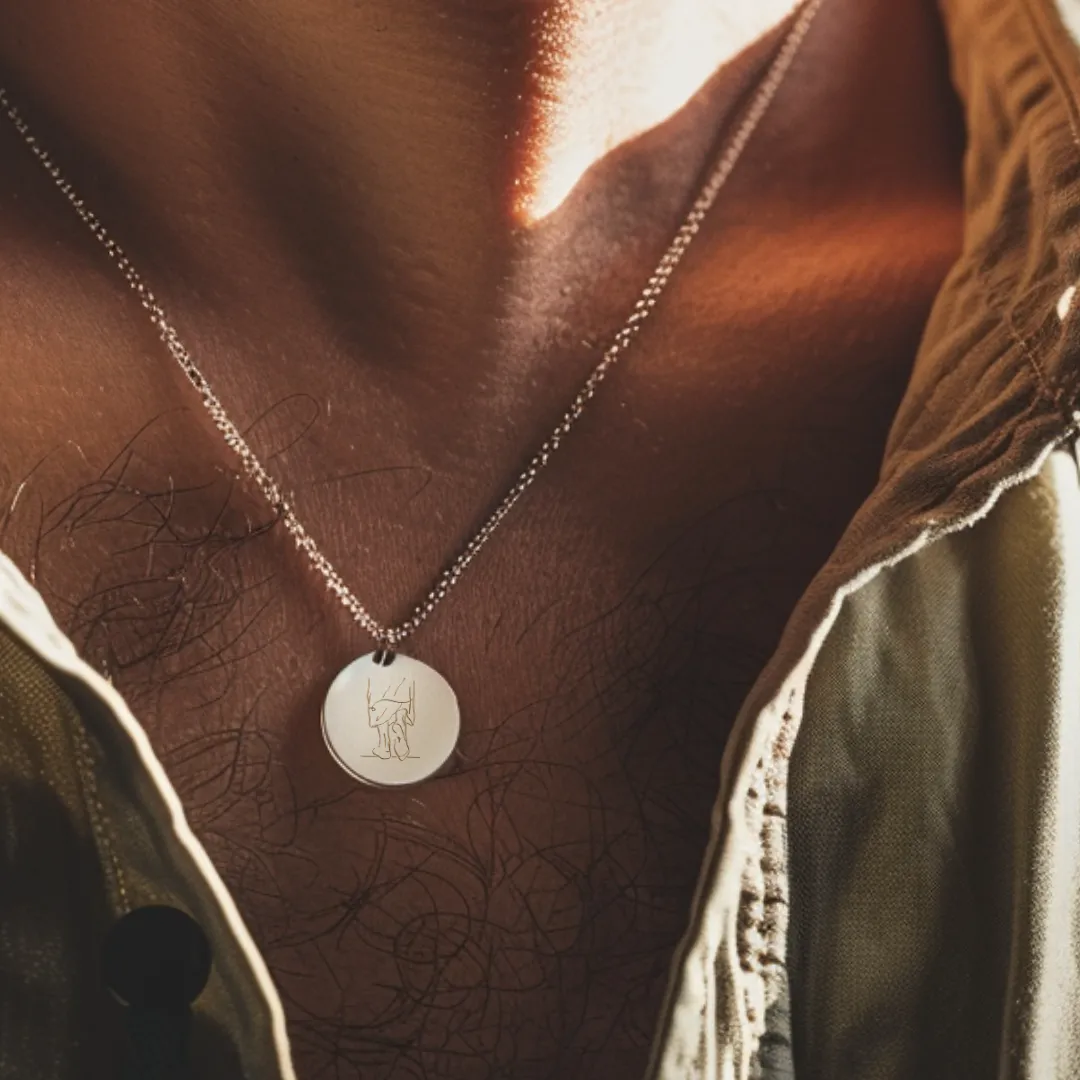 Footsteps of Jesus Pendant in Line Art