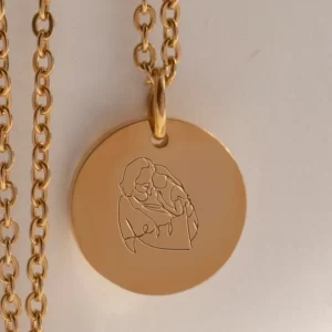 Jesus Embracing Child Pendant with Chain