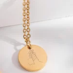 Jesus Holding a Lamb Pendant with Line Art