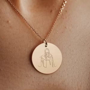 Jesus Shepherd Pendant with Line Art