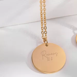 Christian Bible Verse Pendant with Romans 12:2 Engraving