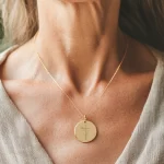 "Ever Be on My Lips" Pendant with Floral Cross Engraving