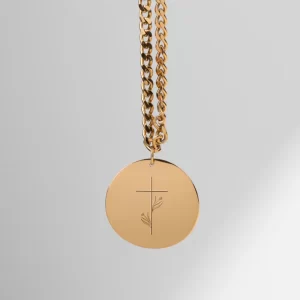 "Everlasting Light" Pendant with Olive Sprig Engraving