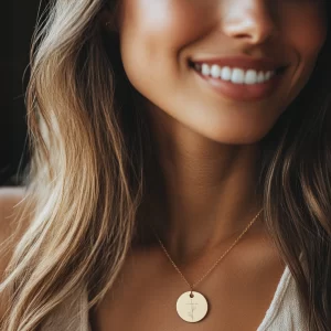 "Everlasting Light" Pendant with Olive Sprig Engraving