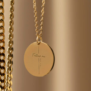 "Follow Me" Pendant with Matthew 4:19 Engraving