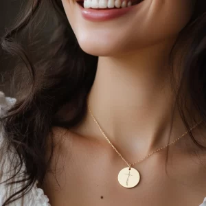 "Hallelujah" Pendant with Floral Cross Engraving