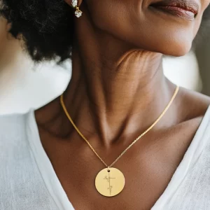 "Hosanna" Pendant with Rose Engraving