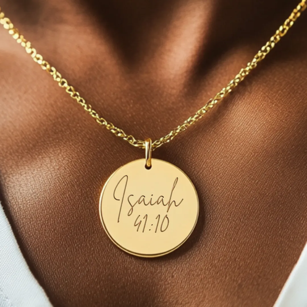 Isaiah 41:10 Bible Verse Pendant - Christian Jewelry