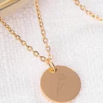 Joshua 1:9 Bible Verse Pendant with Poppy Engraving