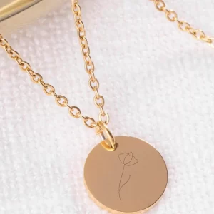 Joshua 1:9 Bible Verse Pendant with Poppy Engraving