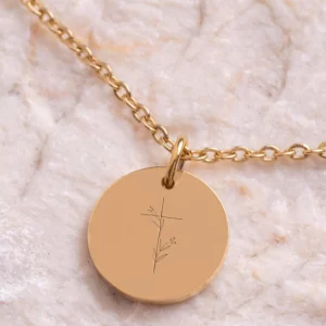 "Man of Sorrows" Pendant with Chain | Olive Sprig Engraving | Hillsong Worship