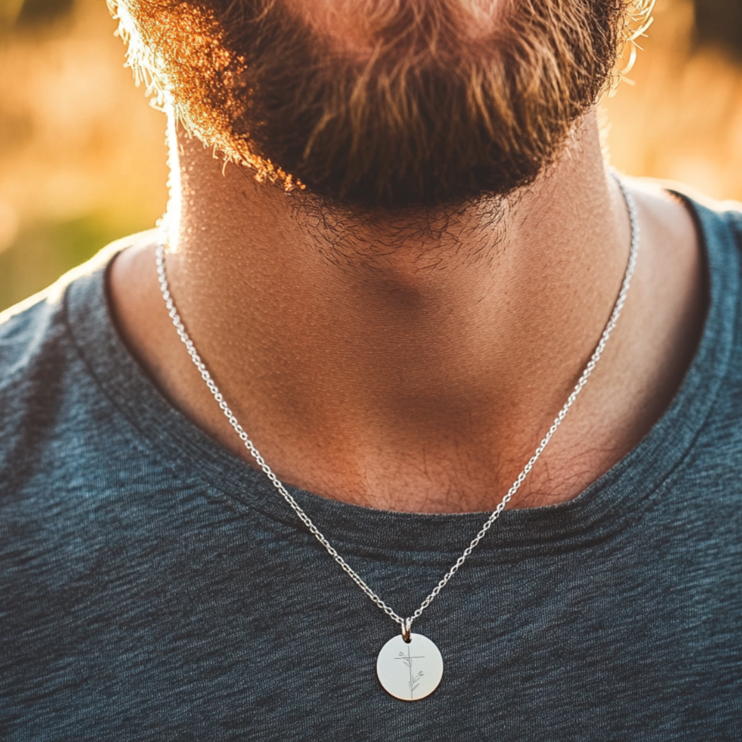 "Man of Sorrows" Pendant with Olive Sprig Engraving