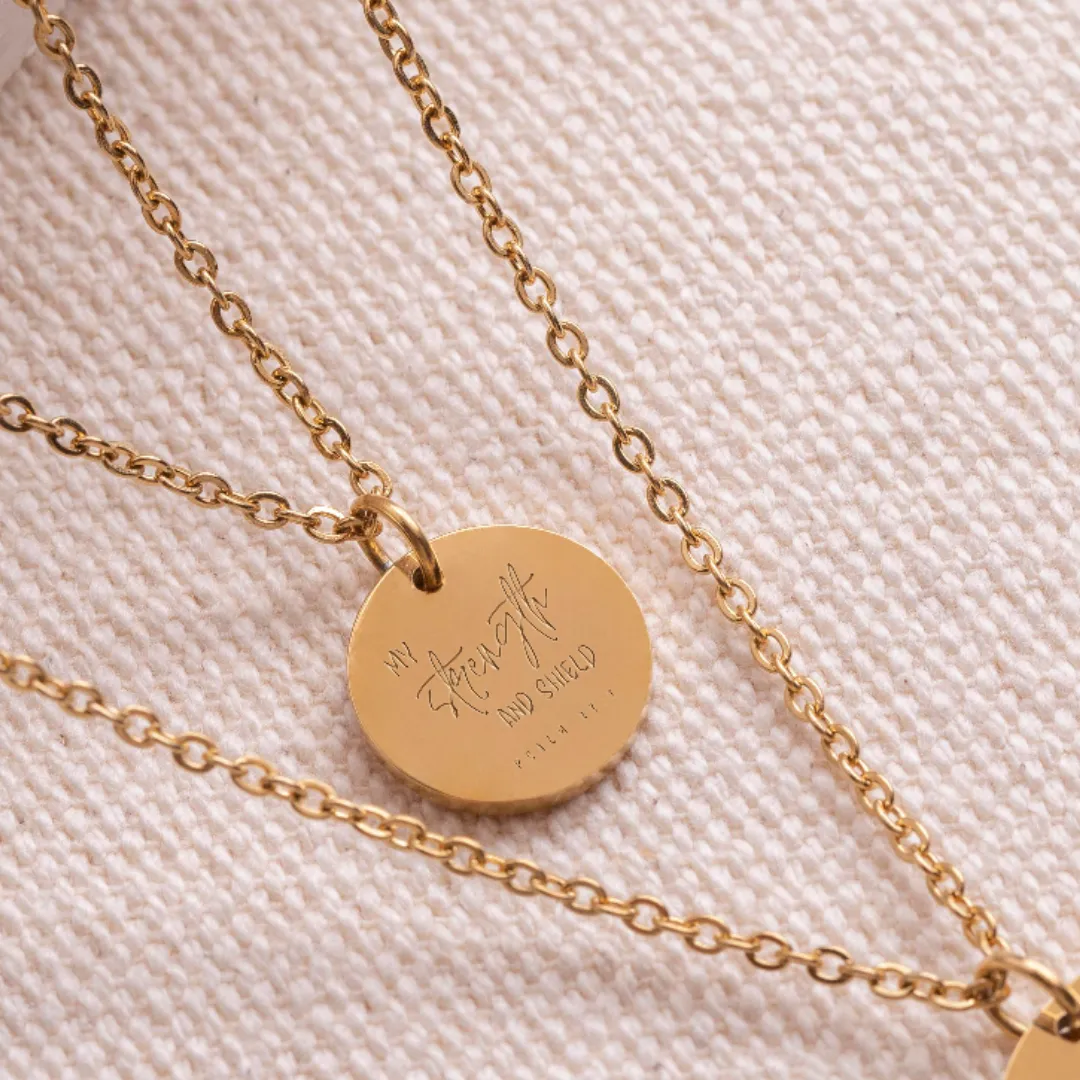 "My Strength and Shield" Pendant with Chain | Psalm 28:7