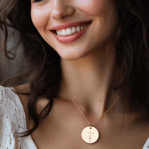 Oceans Lyric Pendant with Blooming Wildflowers Engraving