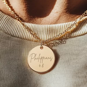 Philippians 4:8 Bible Verse Pendant - Christian Jewelry