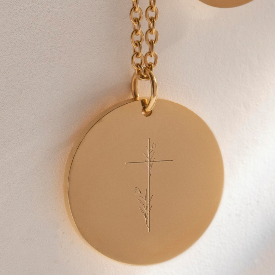 "Praise the Father" Pendant with Lily Engraving