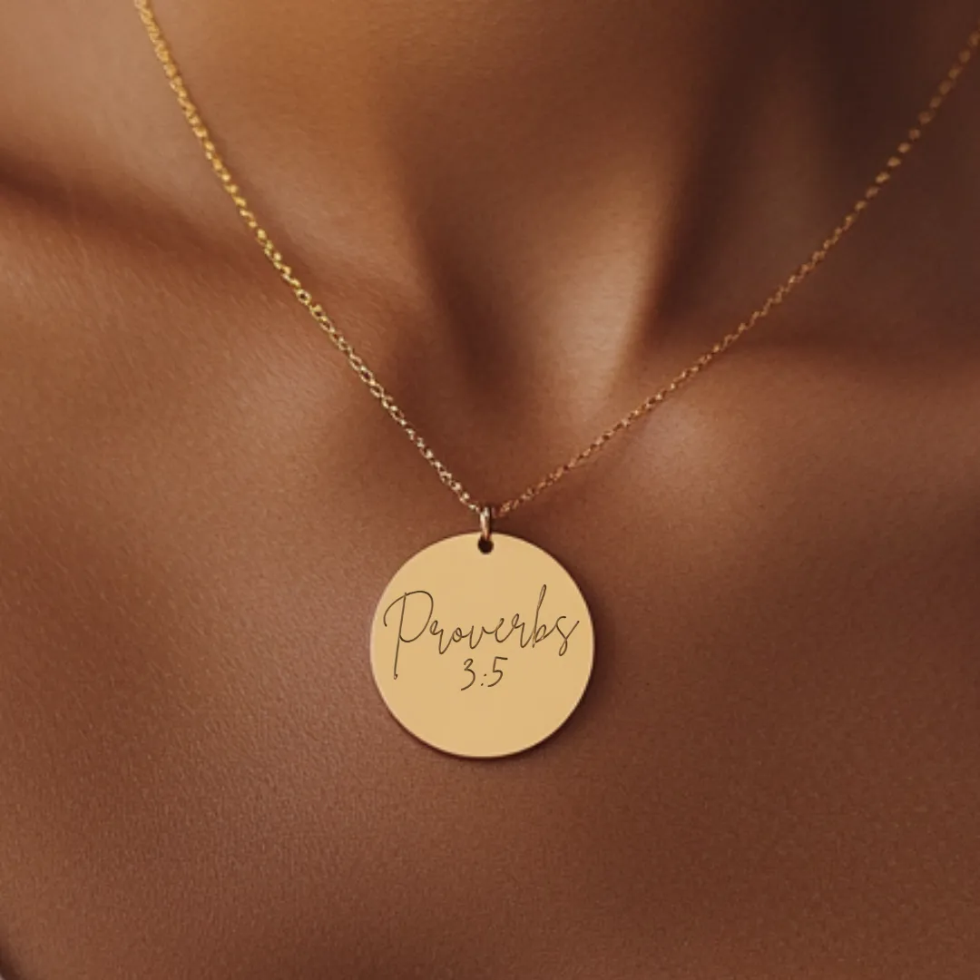 Proverbs 3:5 Bible Verse Pendant - Christian Jewelry