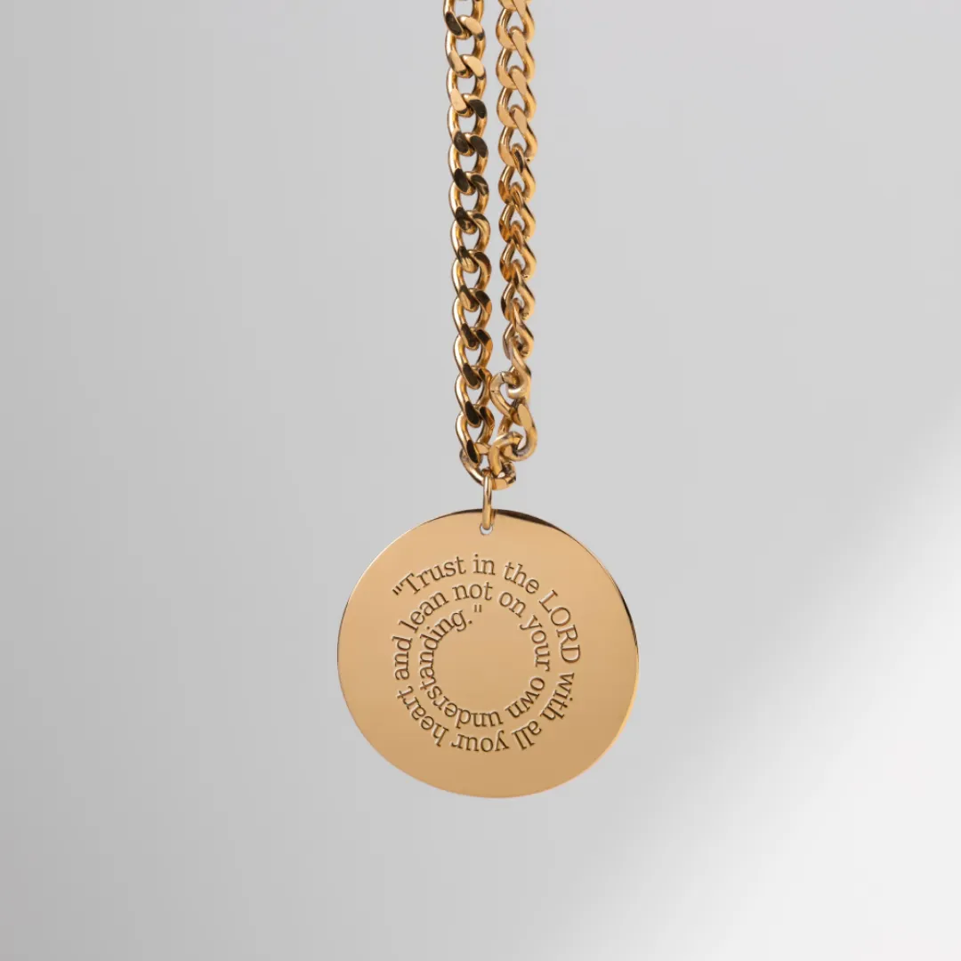 Proverbs 3:5 Bible Verse Pendant - Christian Jewelry