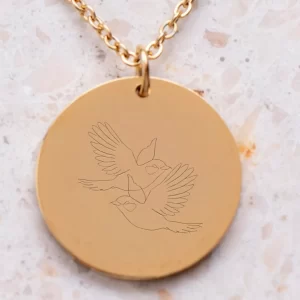 Proverbs 3:5 Bible Verse Pendant with Swallows of Freedom Engraving