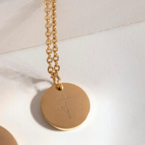 "Reckless Love" Pendant with Floral Cross Engraving