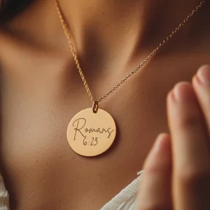 Romans 6:23 Bible Verse Pendant - Christian Jewelry