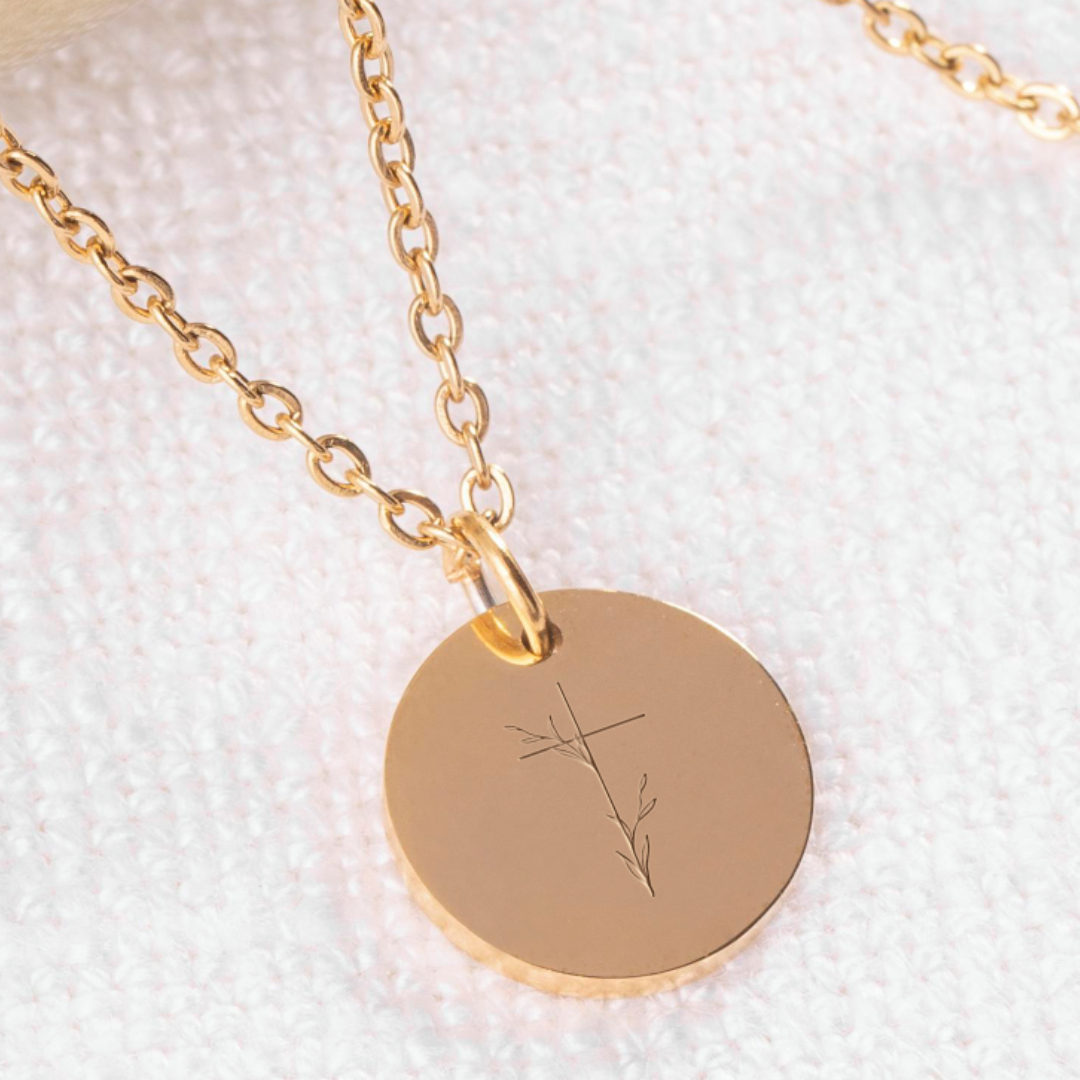 "So Will I" Pendant with Graceful Olive Branch Engraving