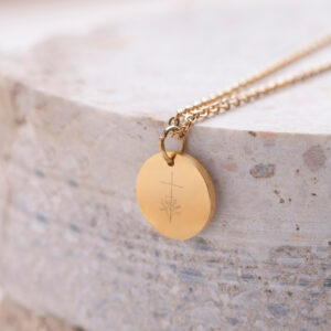 "Stand in Your Love" Pendant with Floral Cross Engraving
