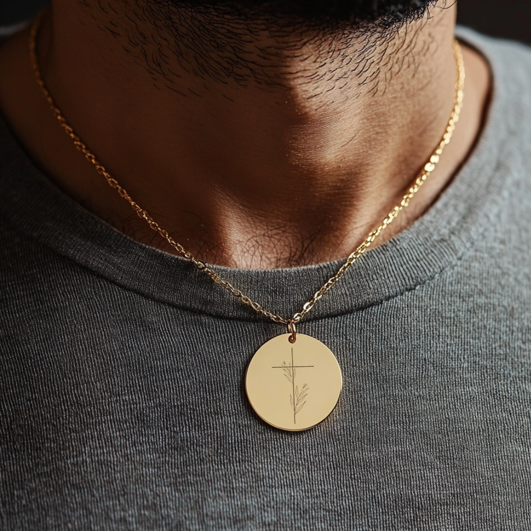 "Touch the Sky" Pendant with Olive Branch Engraving